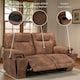 image 7 of Faux Leather Suede Brown Manual Recliner Chair MURCIA