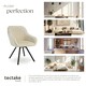 image 7 of Lounge Armchair Living Room Accent Chair 360 Swivel Slim Steel Legs Velvet Fabric  - Set of 2 Cream