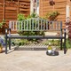 image 3 of Garden Bench Loveseat Centre Drinks Table Armrest Outdoor Patio Furniture White