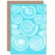 image 1 of Sea Life Fossil Sea Ammonites Bright Blue Pattern Art Card