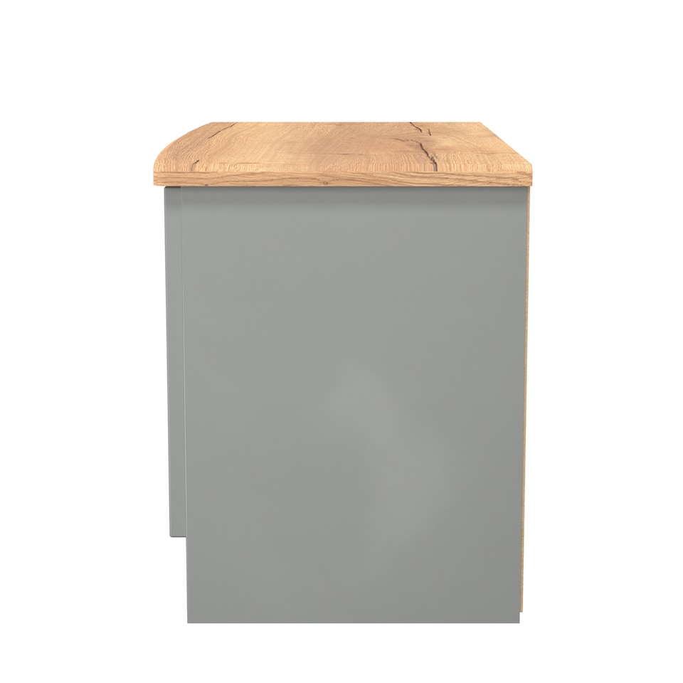 image 1 of Albert Compact 2 Door Cupboard in Dusk Grey & Riviera Oak (Ready Assembled) | Grey | Dusk Grey & Riviera Oak