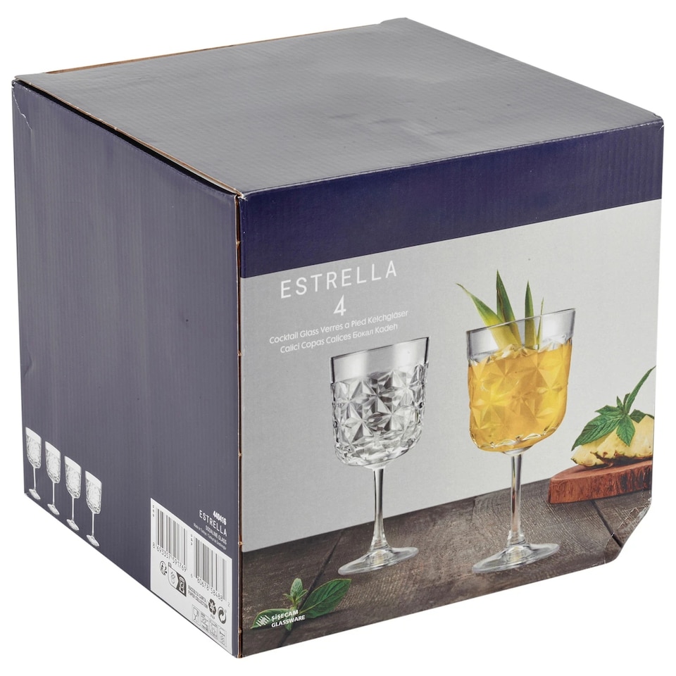 image 1 of 490ml Long Stemmed Cocktail Gin Beer Drinking Glasses Party | Clear | 8 Glasses