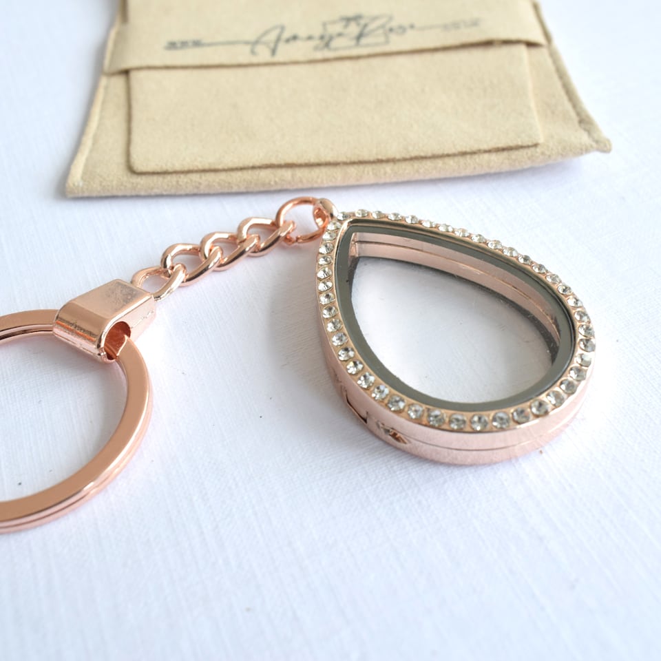 Dad Memory Locket Keyring. Floating Charm Remembrance Keychain ...