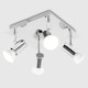 image 3 of ValueLights Pair Of Modern Square Chrome 4 Way GU10 Ceiling Spotlights Chrome