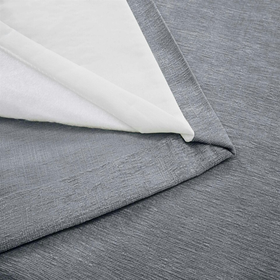 image 1 of Sundour Amberley Eyelet Curtains Grey 46x54" Grey