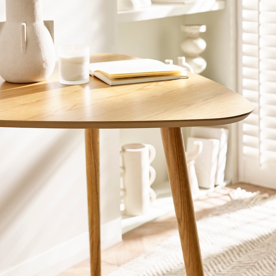 image 1 of Athena Light Oak Triangular 3 Seater Dining Table