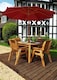 image 4 of Four Seater Rectangular Table Set with Cushions - W220 x D190 x H98 - Fully Assembled - Burgundy