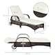 image 5 of Outsunny Adjustable Wicker Rattan Sun Lounger Recliner Chair Brown
