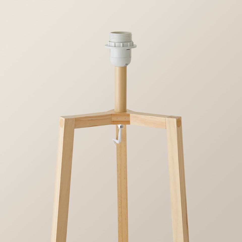 image 1 of ValueLights Hiru Natural Wood 3 Tier Shelf Floor Lamp | Brown