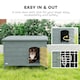 image 6 of PawHut Wooden Dog House, Dog Kennel w/ Removable Bottom, Dark Grey