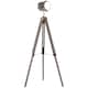 image 1 of HOMCOM Industrial Tripod Floor Lamp, Nautical Searchlight with Adjustable Height, Wood Legs, E14 Lamp Base for Living Room, Bedroom, Grey and Bronze
