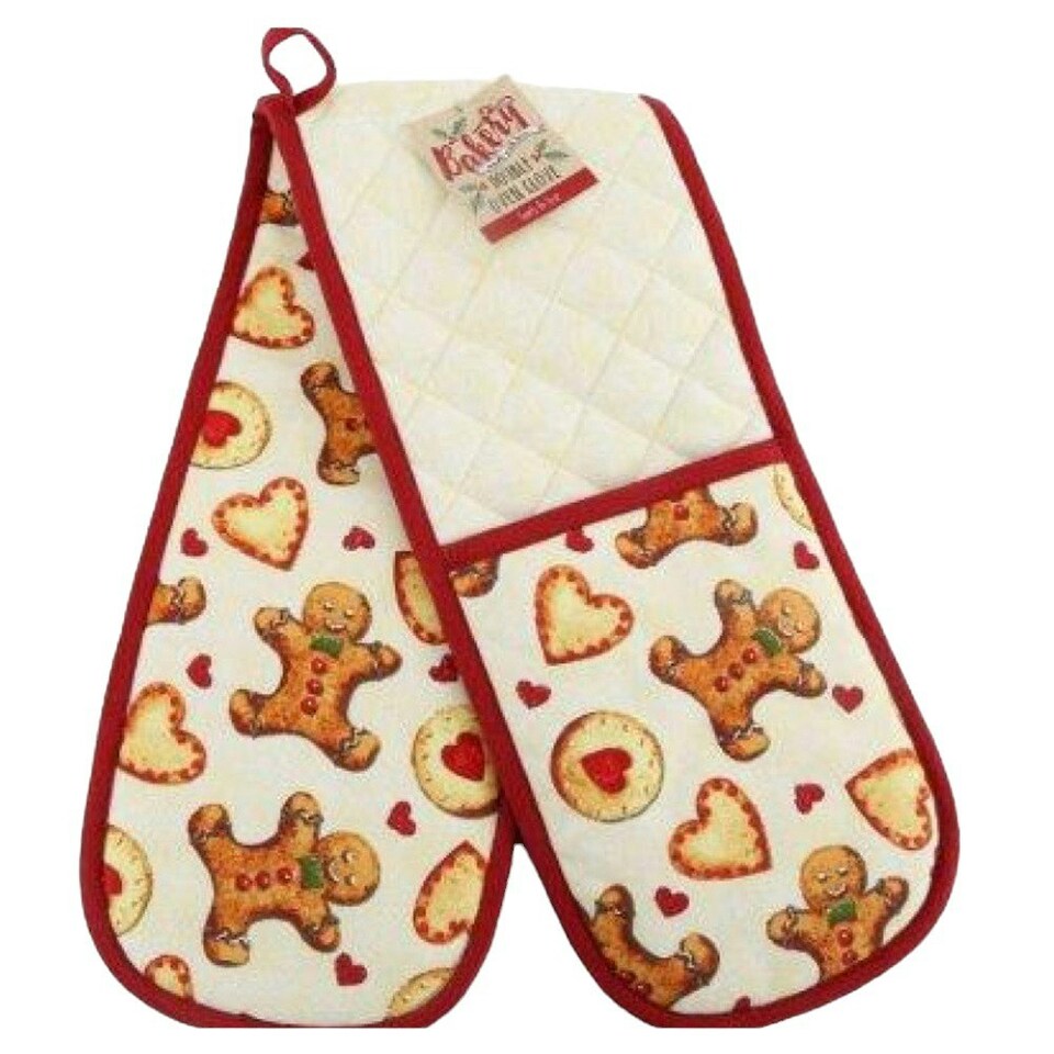 Oven Glove: Gingerbread Double Oven Glove Cream