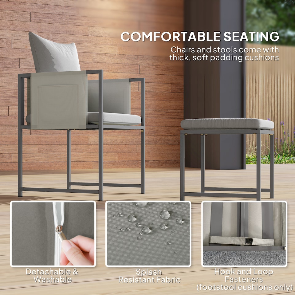 image 1 of Outsunny 8 Seater Garden Dining Set, Cube Garden Furniture with Cushions