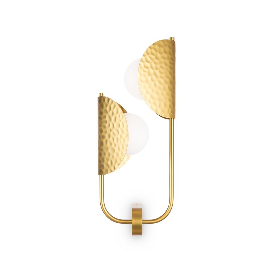 image 1 of Tropic II Modern Wall Lamp Brass 2xG9 White Shade
