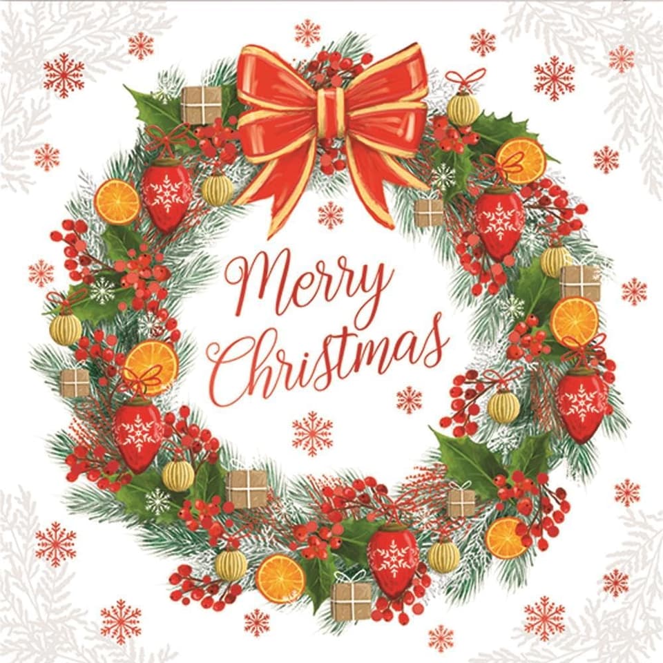 image 1 of Pack 10 Festive Tree & Wreath Designs Christmas Cards