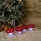 image 1 of Set of 4 Battery Operated Red & White Acrylic Christmas Mushrooms with Cool White LEDs