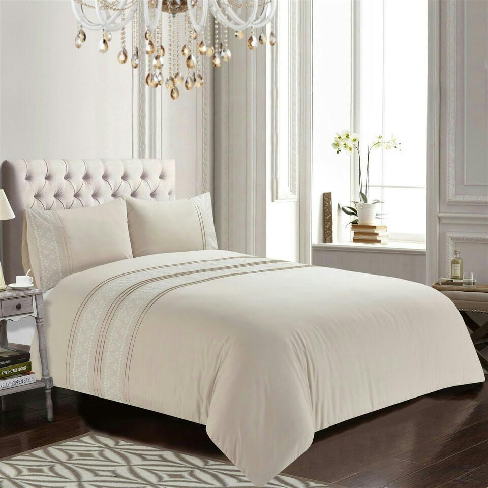 image 1 of Lottie Natural Duvet Cover Set Cream | Single