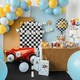 image 4 of Go! Checkered Flag Racing Party Hats 16cm - Pack of 6