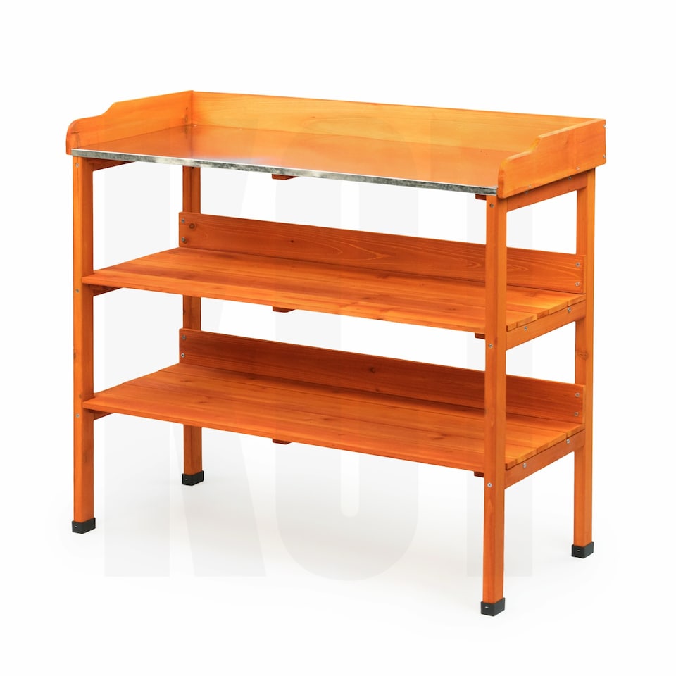 image 1 of KCT 3 Tier Wooden Garden Potting Bench Brown