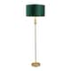 image 4 of ValueLights Marissa Gold Stacked Ball Floor Lamp with Forest Green Velvet with Gold Inner Shade and LED Bulb