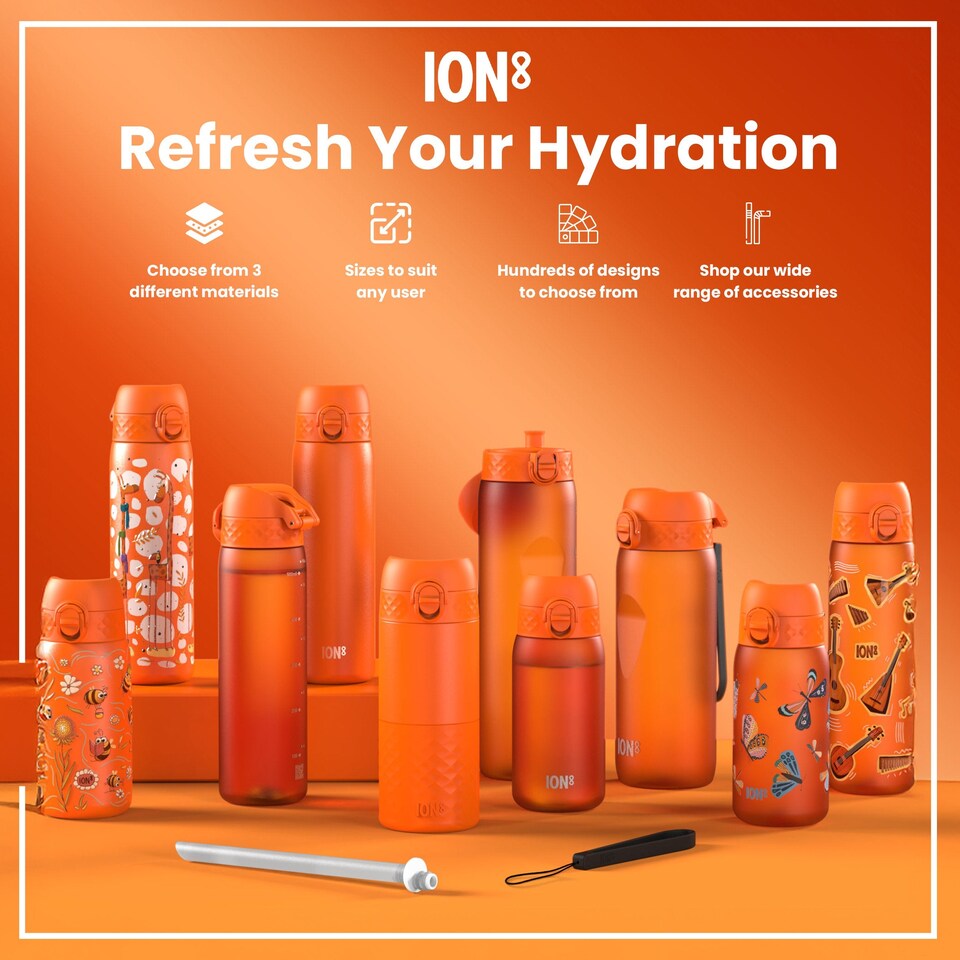 image 1 of Leak Proof 1 Litre Water Bottle, BPA Free, 1000ml (32oz) | Orange | Hearty Orange | 1L