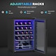 image 5 of Freestanding Wine Cooler Fridge with Glass Door, 20 Bottle, LED Light Black