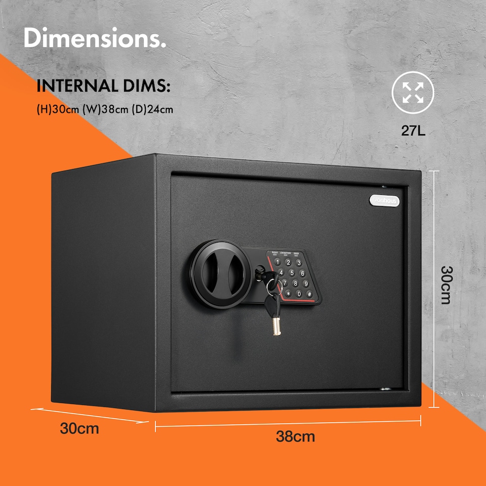 image 1 of VonHaus 27L Electronic Safe Box with Digital Keypad
