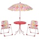 image 1 of Outsunny Kids Folding Picnic Table Chair Set Butterfly Pattern Outdoor Parasol