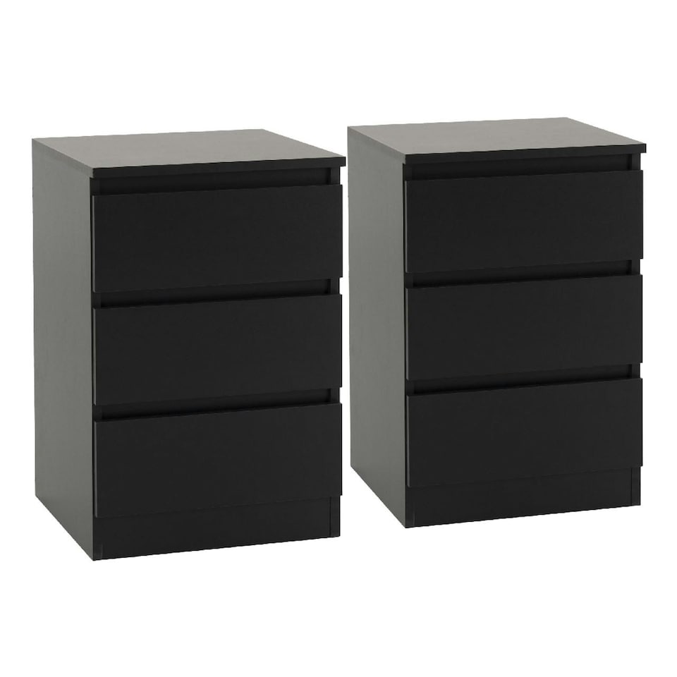 image 1 of Malvern 4 Piece Bedroom Set with 3 Door Triple Wardrobe Black