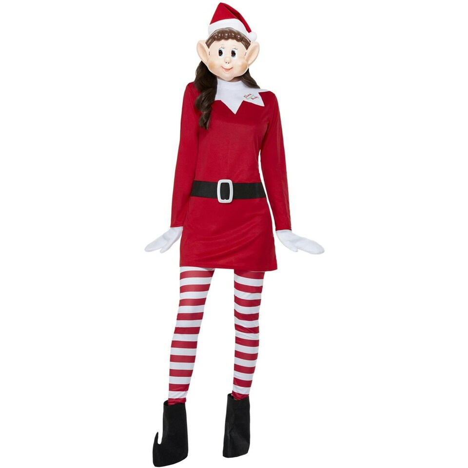image 1 of Elves Behavin´ Badly Womens/Ladies Elf Christmas Costume - Red/White - S S