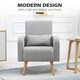 image 5 of HOMCOM Nordic Leisure Lounge Sofa Accent Chair with Pillow for Bedroom Grey