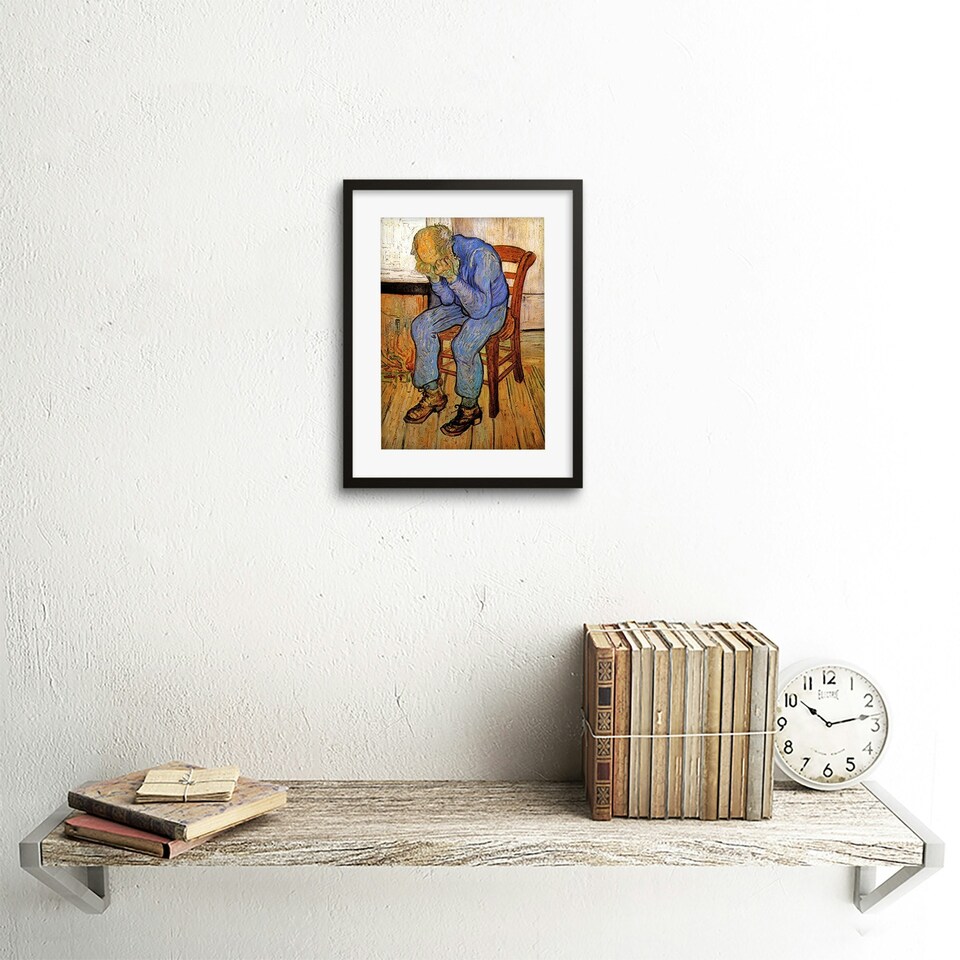 image 1 of Van Gogh Old Man Sorrow Threshold Eternity 1890 9x7" Black Framed Wall Art Print