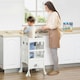 image 2 of HOMCOM Kids Step Stool Toddler Kitchen Stool with Blackboard Lockable Handrail 