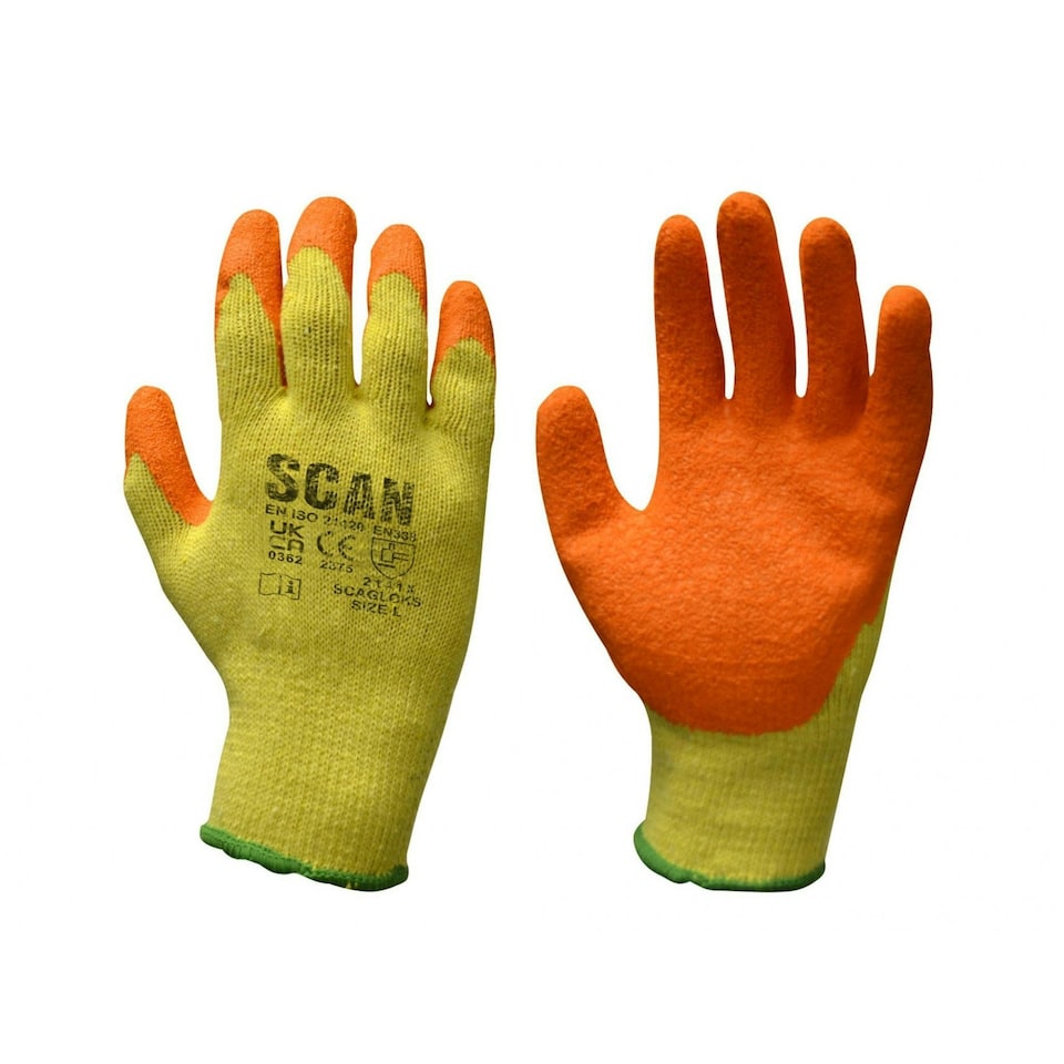 Scan Knitshell Latex Palm Gloves - Multi Colour - Size 8 Medium (1 Pair) | Multi | Size 8 Medium (1 Pair)