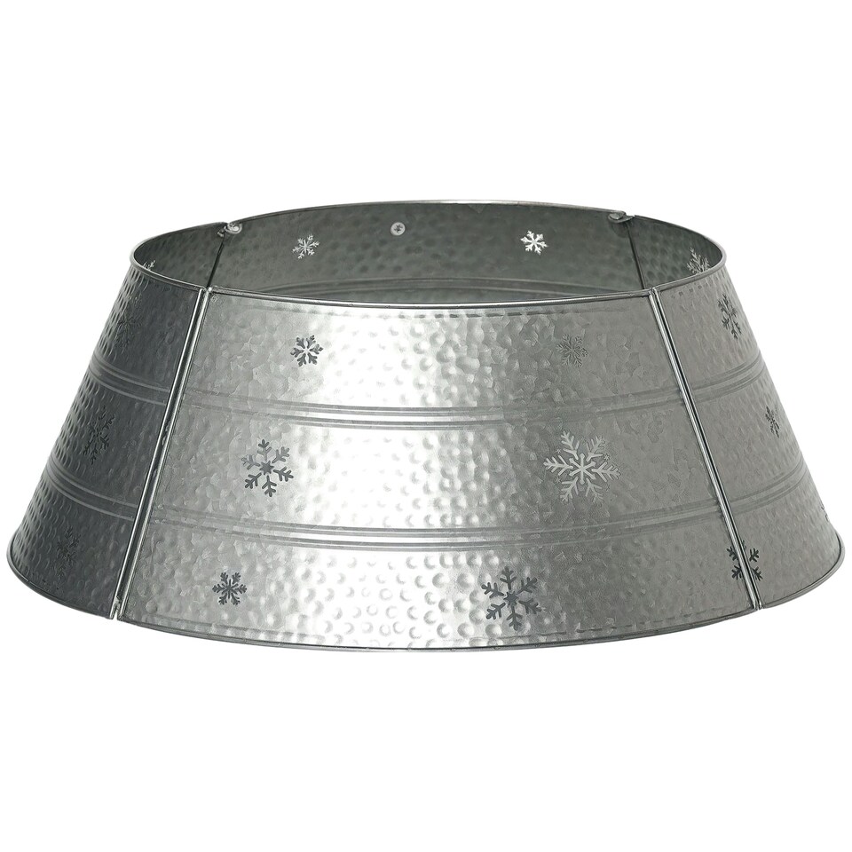 image 1 of HOMCOM 66cm Christmas Tree Collar with Hollow Snowflake Patterns Silver