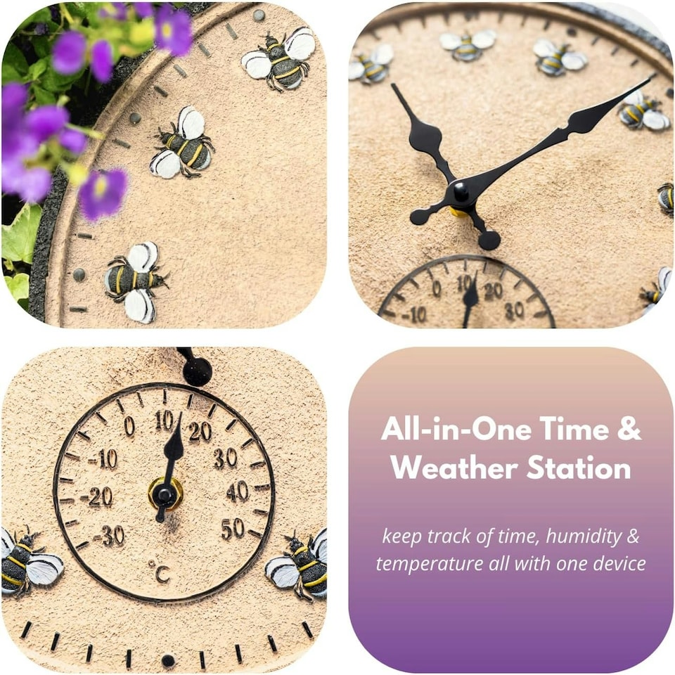 image 1 of Marco Paul 30cm Bee Design Wall Clock N/A