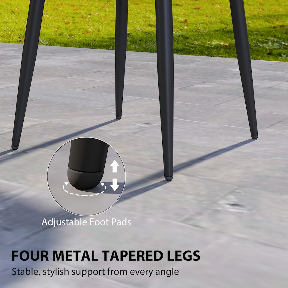 image 1 of Outsunny Round Garden Table, Outdoor Coffee Side Table with Plastic Top