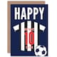 image 1 of Football Strip Kit Black White Striped Top 10 Year old Kids 10th Blue Birthday Card