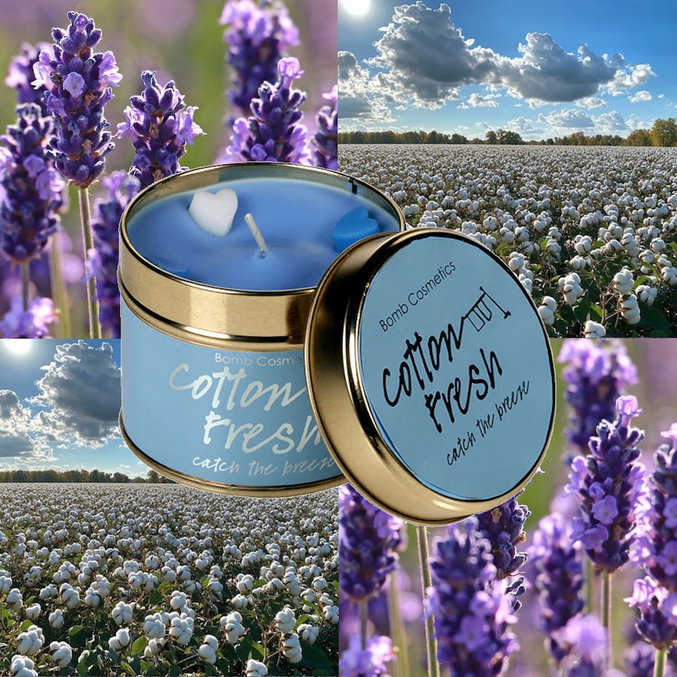 image 1 of Bomb Cosmetics Scented Tinned Candle Cotton Fresh