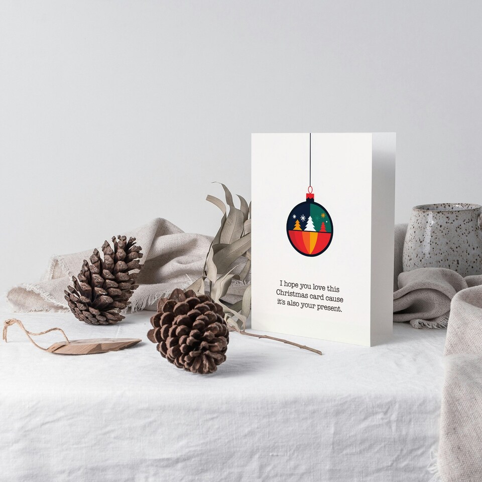 image 1 of Hope You Love This It's Also Your Present Funny Blank For Him Or Her Art Christmas Card