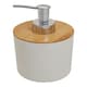 image 2 of Interiors by Premier 500ml White Hand Lotion Pump Dispenser, Sleek Bamboo Fibre Soap & Lotion Dispenser For Bathroom or Kitchen