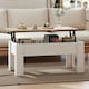 image 6 of HOMCOM Lift Top Coffee Table w/Storage Compartment, Living Room Center Table White