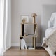 image 3 of URBNLIVING 2 Tier Offset Bookcase Storage Shelving Unit | Brown | Oak | 40cm Width | 1