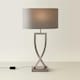 image 3 of ValueLights Katniss Brushed Chrome Table Lamp with Oval Shade Chrome | Grey