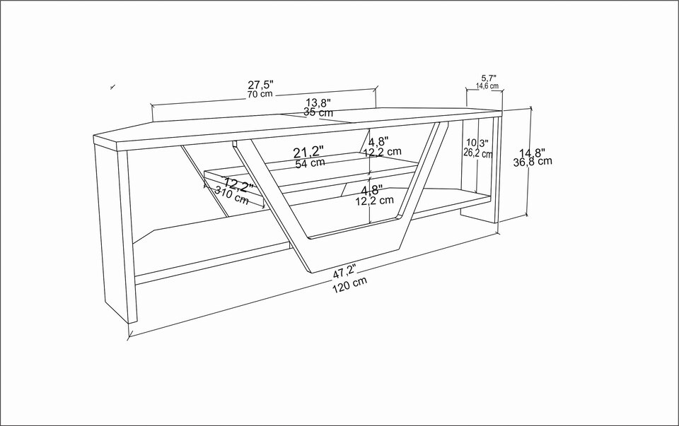 image 1 of Decorotika Sares  TV Unit for TVs up to 55 inch White and Black
