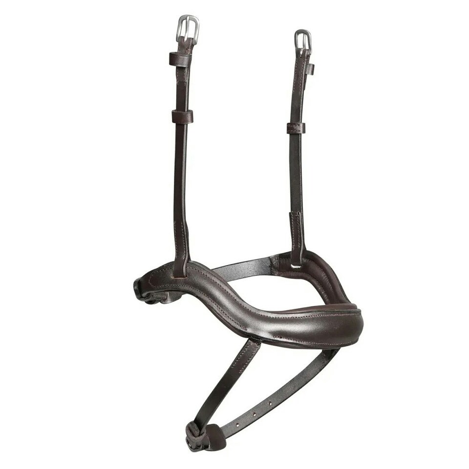 Velociti Lusso Leather Ergonomic Horse Flash Noseband - Havana - Full
