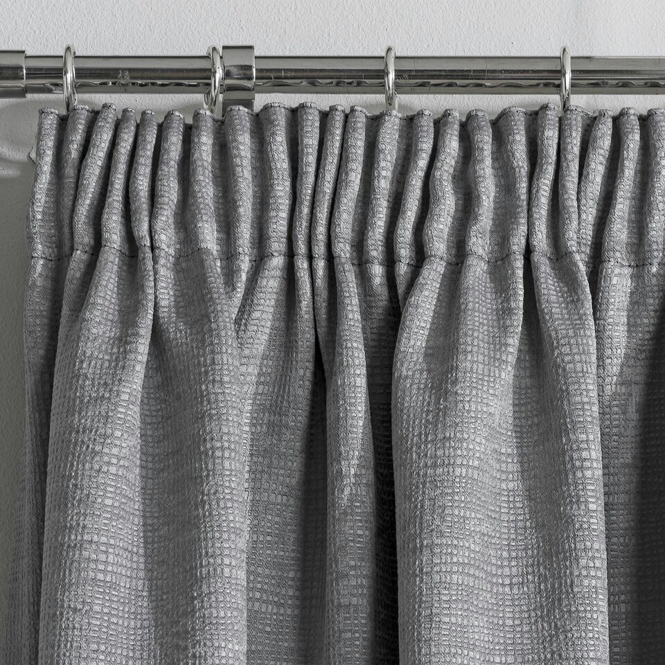 image 1 of Matrix Grey Curtains 46 x 72 inch (117 x 183 cm) Room Darkening Pencil Pleat Thermal Noise Reducing Curtains for Bedroom and Living Room