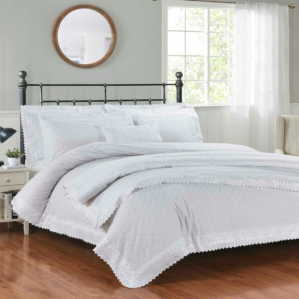 image 1 of Richmond Polycotton Luxury Duvet Cover Set With Pillowcase Cream | Double
