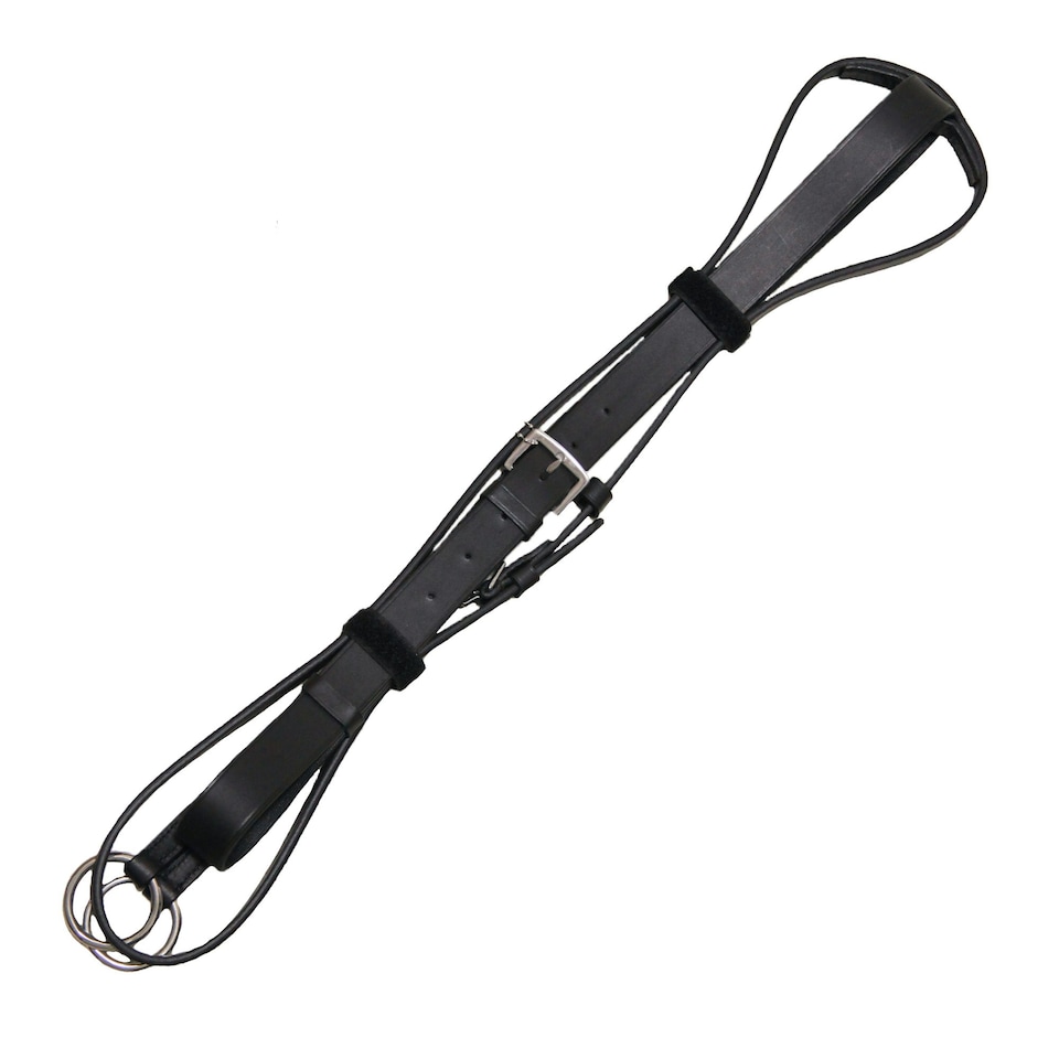 Collegiate Running Leather Martingale IV - Black - Warmblood