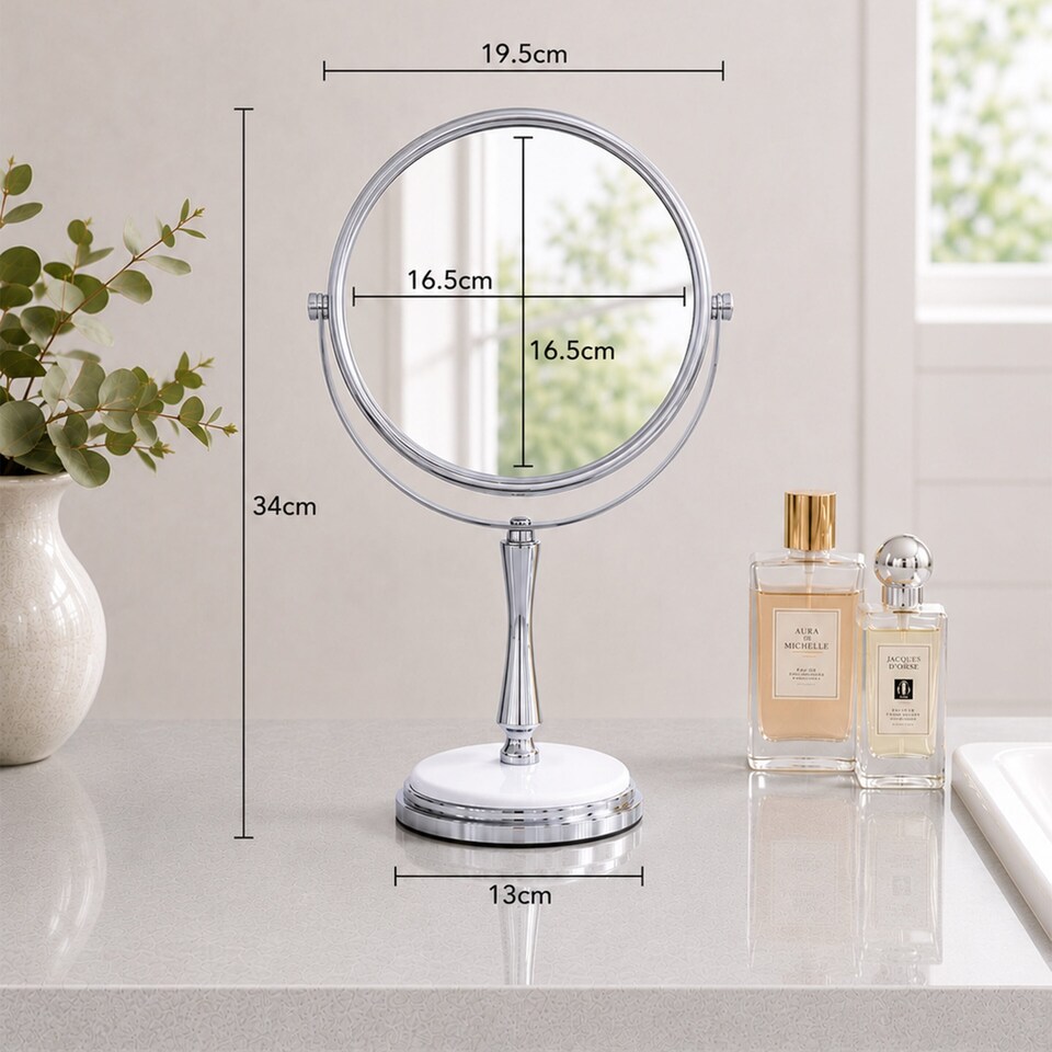 image 1 of Showerdrape Opera 3x Magnifying Chrome Oval Vanity Mirror | Chrome | Chrome | 1